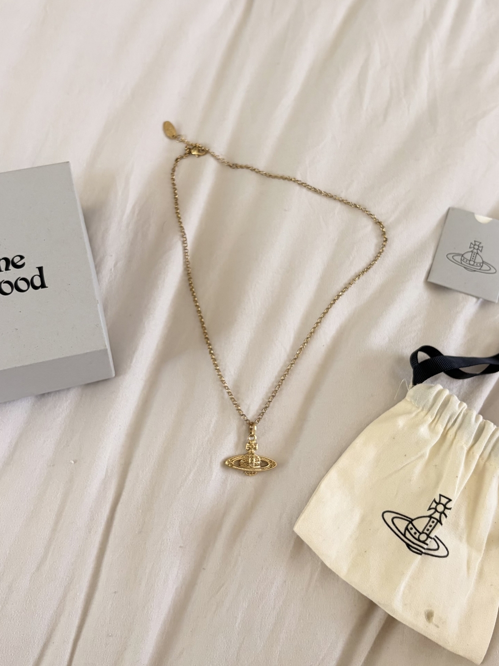 Vivienne Westwood Gold Mini Bas Relief Pendant Necklace